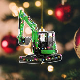 Personalized Excavator Christmas Ornament, Custom Excavator Ornament, Construction Christmas Ornaments Excavator Gift 2024, Heavy Equipment Ornaments, Construction Vehicle Worker Tree Ornament (E4)